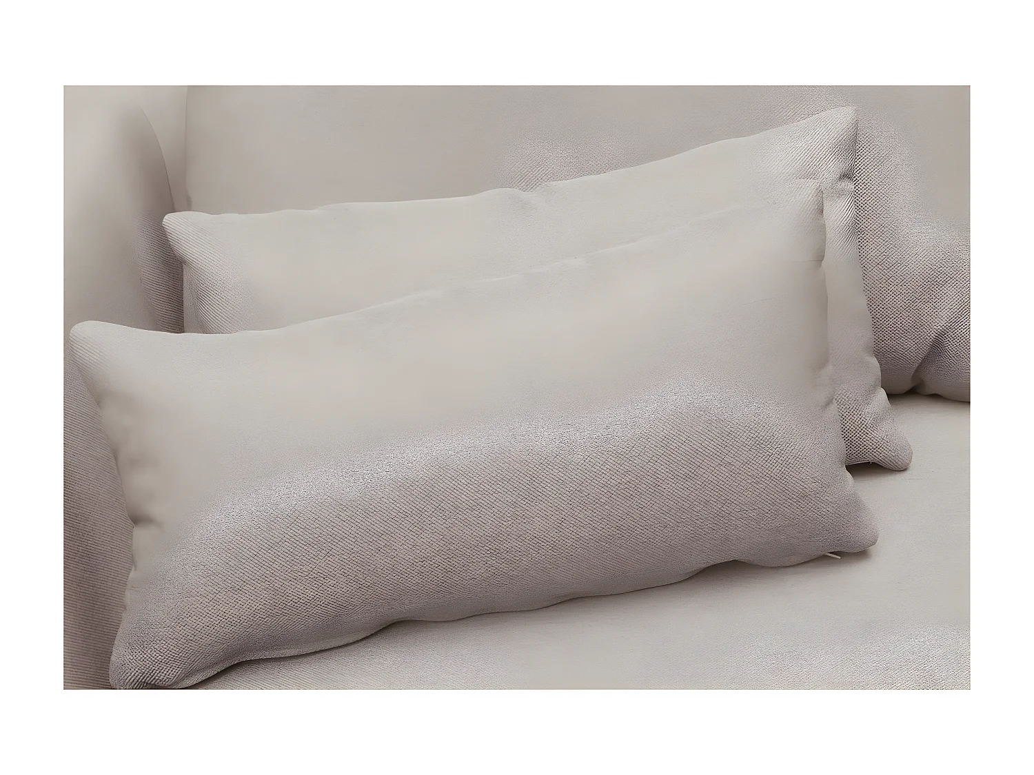 Canapé d'angle en tissu luxe 5 places, BERGAMO, beige, angle droit (vu de face)