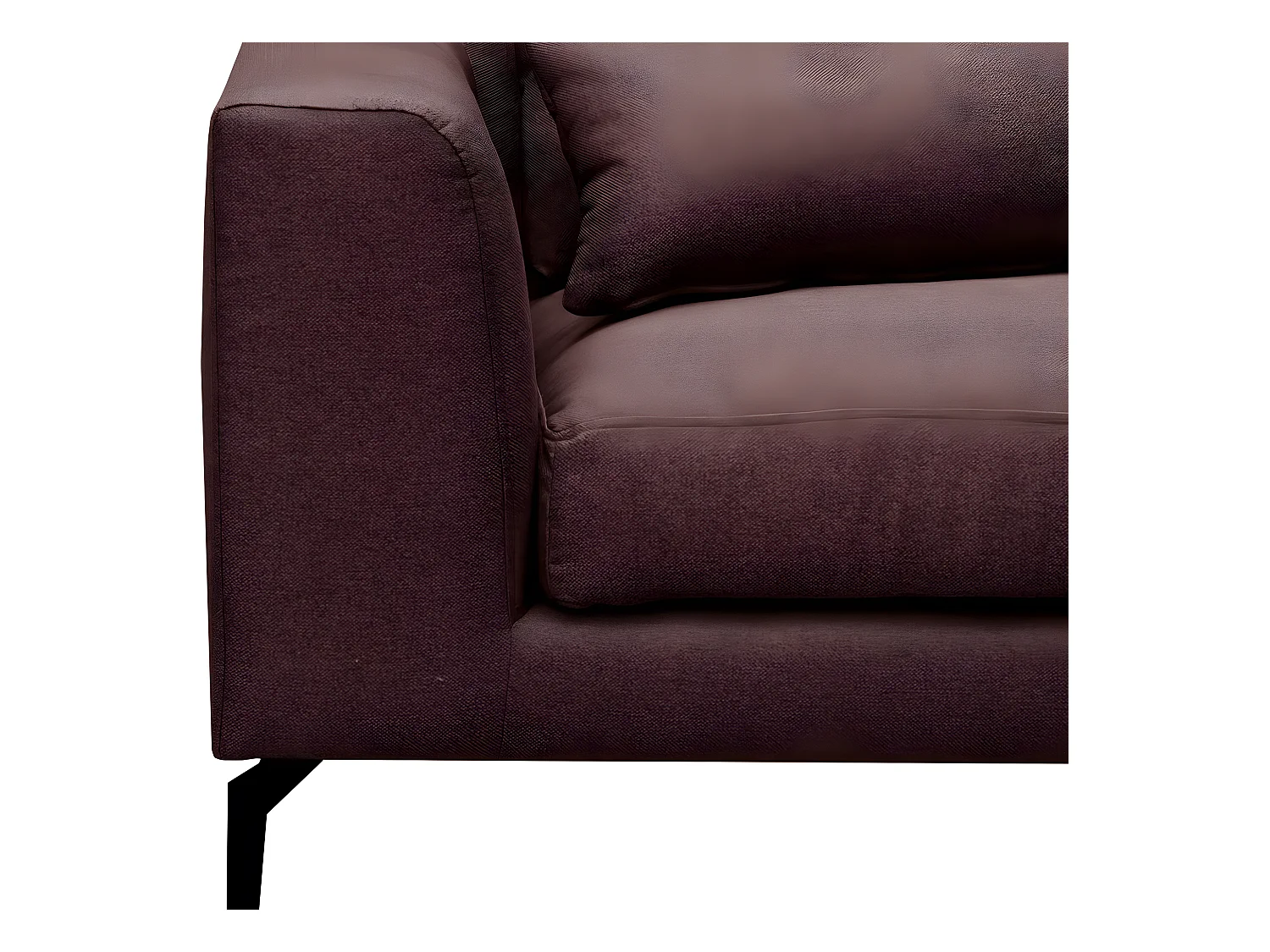 Canapé d'angle en tissu luxe 5 places, BERGAMO, chocolat, angle droit (vu de face)