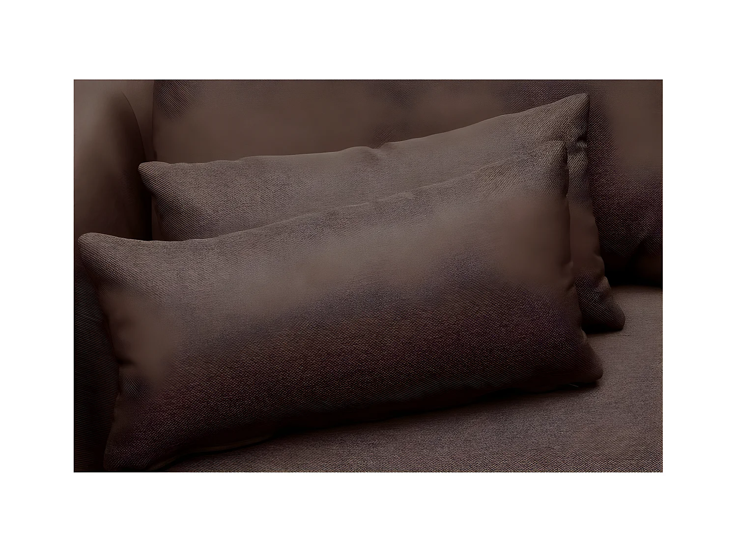 Canapé d'angle en tissu luxe 5 places, BERGAMO, chocolat, angle droit (vu de face)