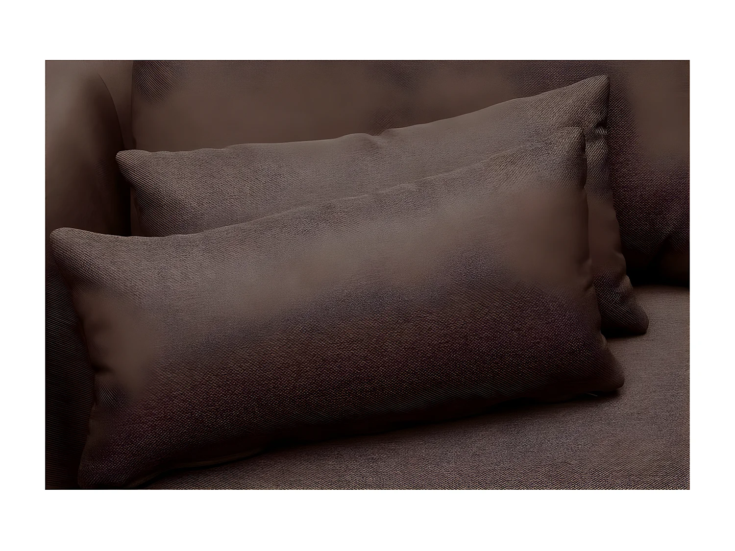 Luxe 5-zits hoekbank BERGAMO van stof, chocolade, met massief houten frame