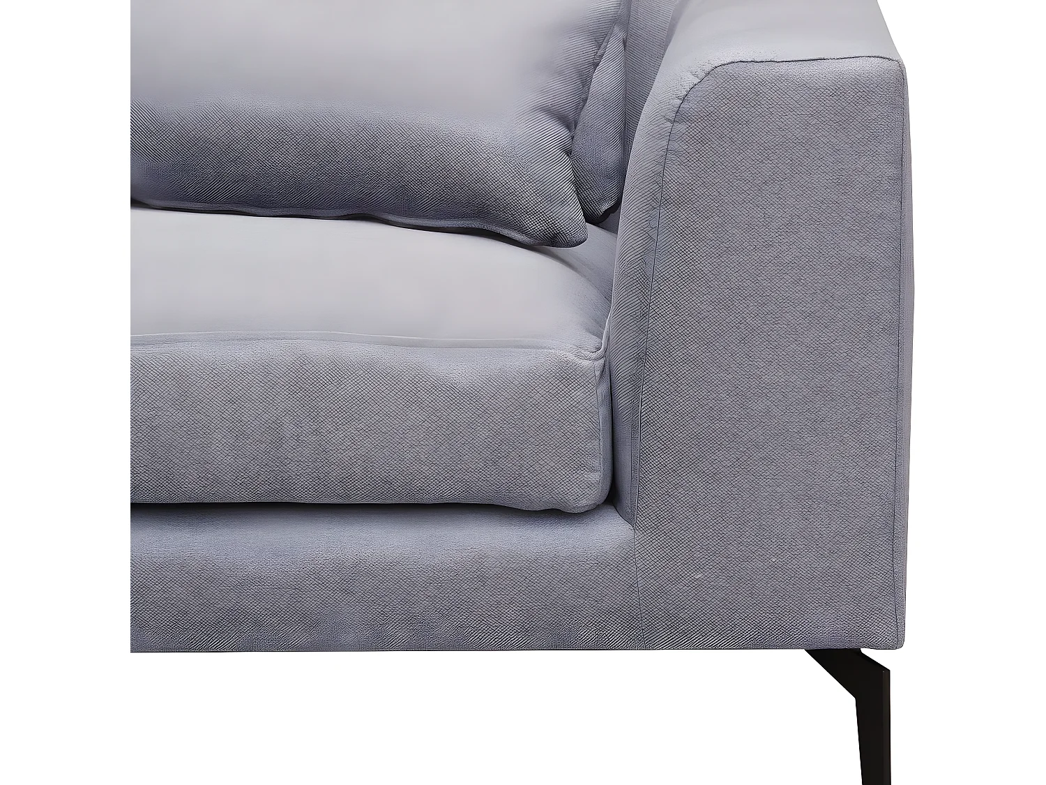 Hoekbank van luxe stof met 5 zitplaatsen BERGAMO grijs met linkerhoek