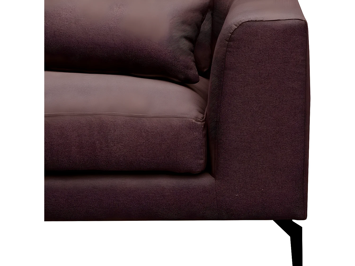 Canapé d'angle en tissu luxe 5 places, BERGAMO, chocolat, angle gauche (vu de face)