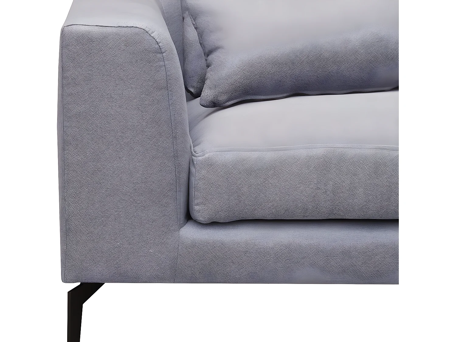 Canapé d'angle en tissu luxe 5 places, BERGAMO, gris, angle droit(vu de face)