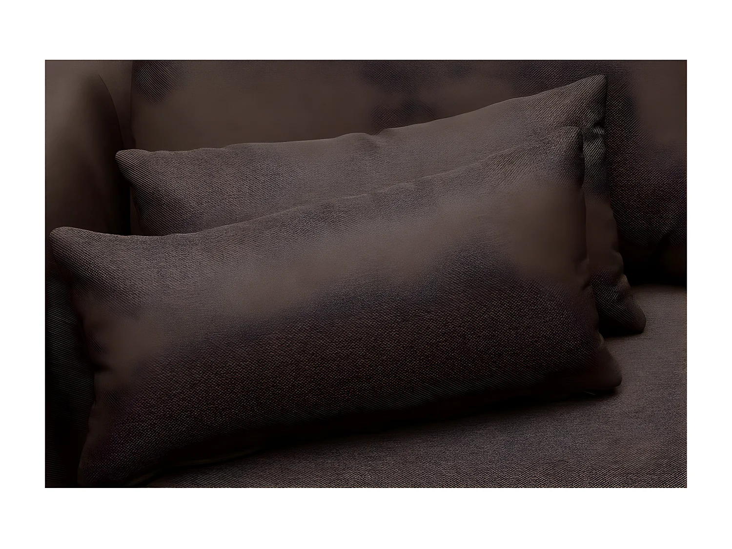 Hoekbank van luxe stof met 5 zitplaatsen BERGAMO bruin met massief houten frame