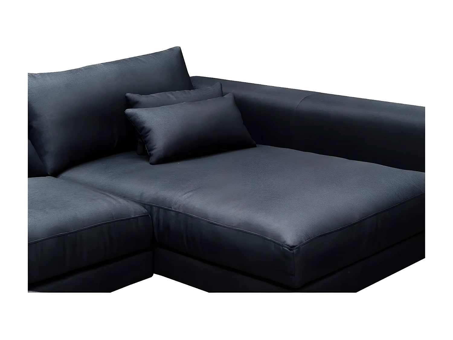 Canapé d'angle en tissu luxe 5 places, BERGAMO, gris anthracite, angle droit (vu de face)