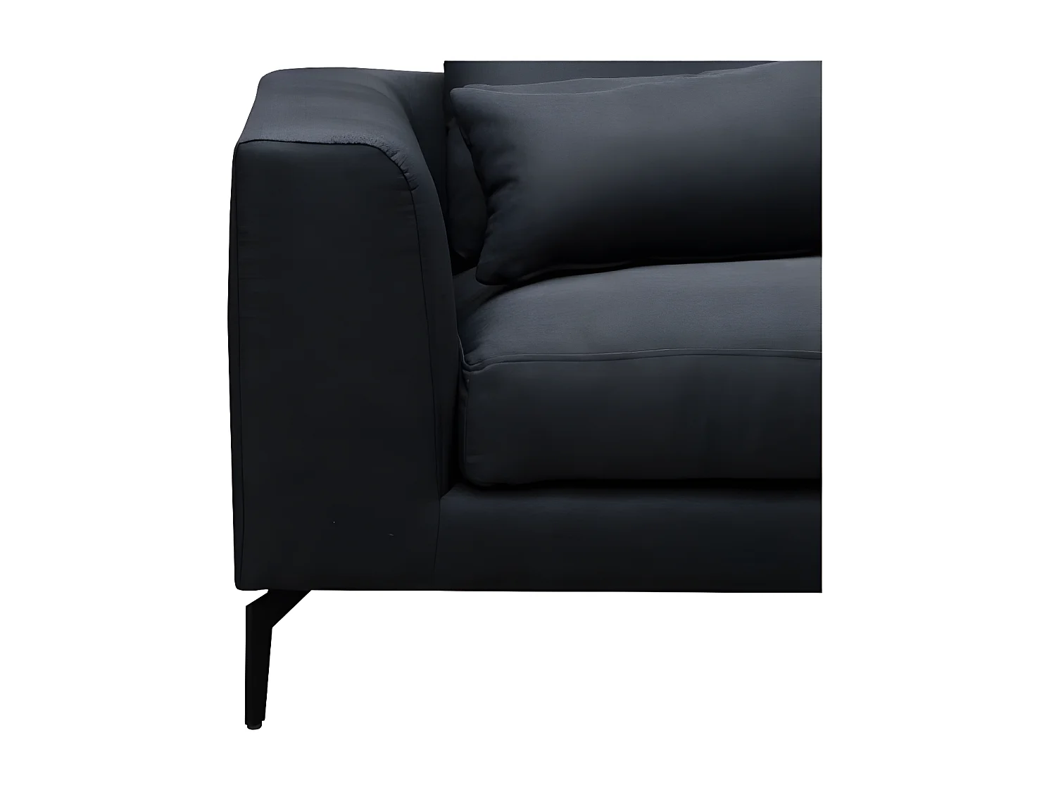 Canapé d'angle en tissu luxe 5 places, BERGAMO, gris anthracite, angle droit (vu de face)