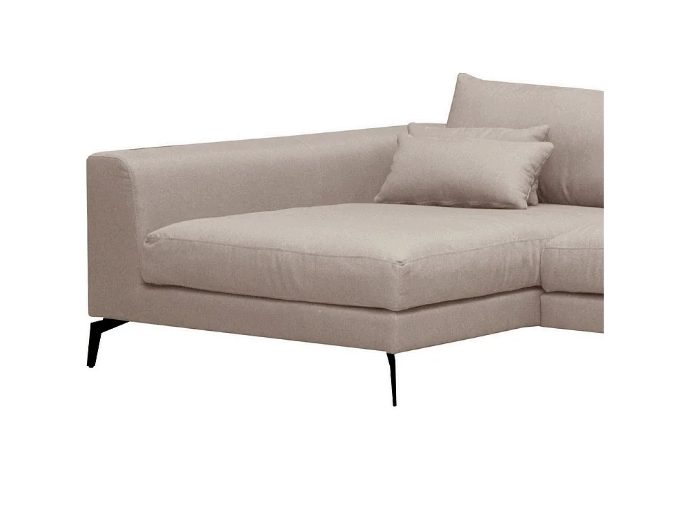 Canapé d'angle gauche 5 places en tissu beige BERGAMO