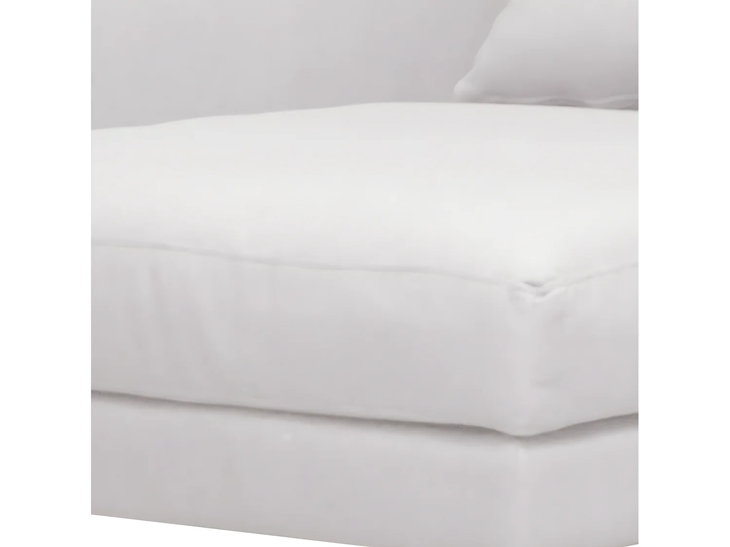 Canapé d'angle en tissu luxe 5 places, BERGAMO, blanc, angle droit (vu de face)