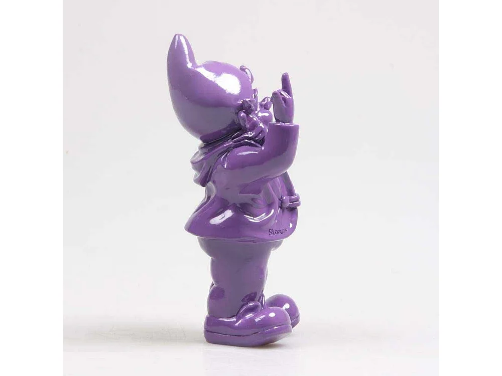 Nain de jardin en résine doigt d'honneur 7 x 8 x 20 cm Violet