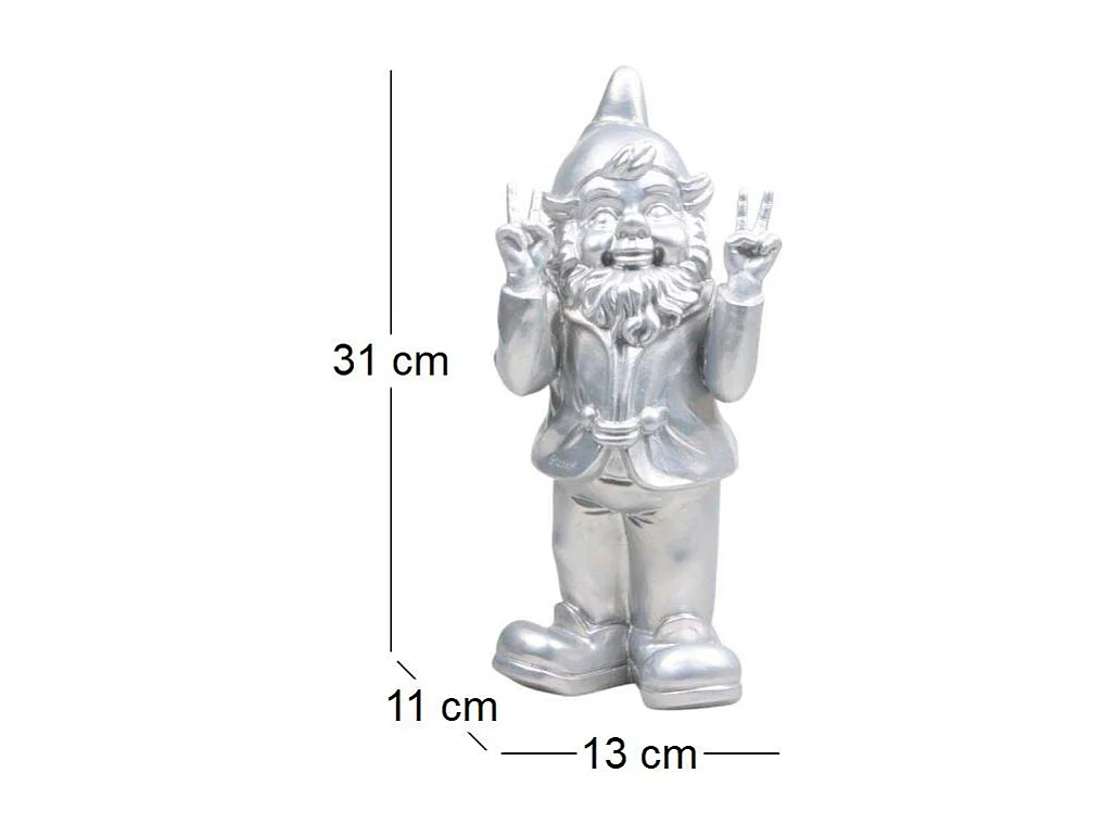 Nain de jardin en résine 13 x 11 x 31 cm Peace