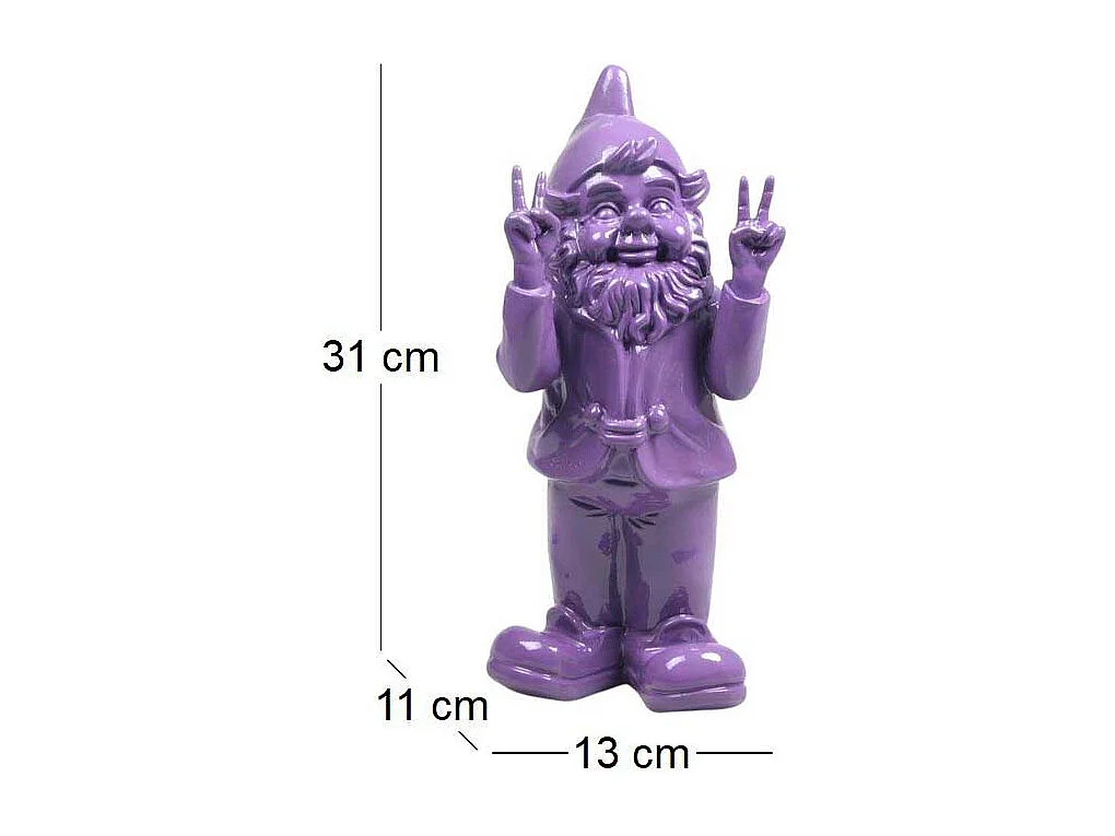 Nain de jardin en résine 13 x 11 x 31 cm Peace