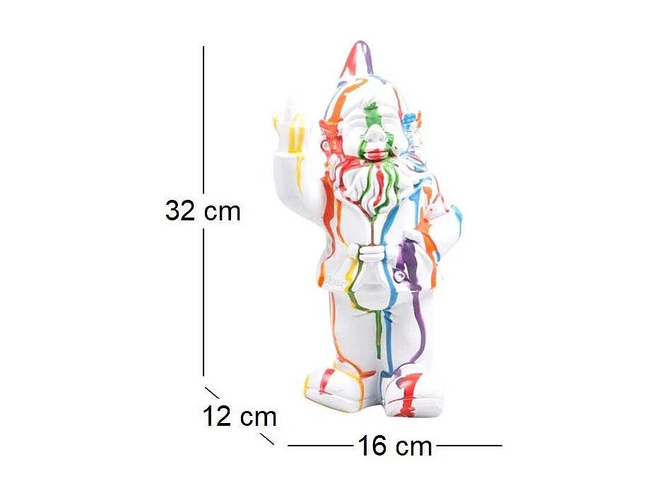 Nain de jardin en résine F*ck 16 x 12 x 32 cm