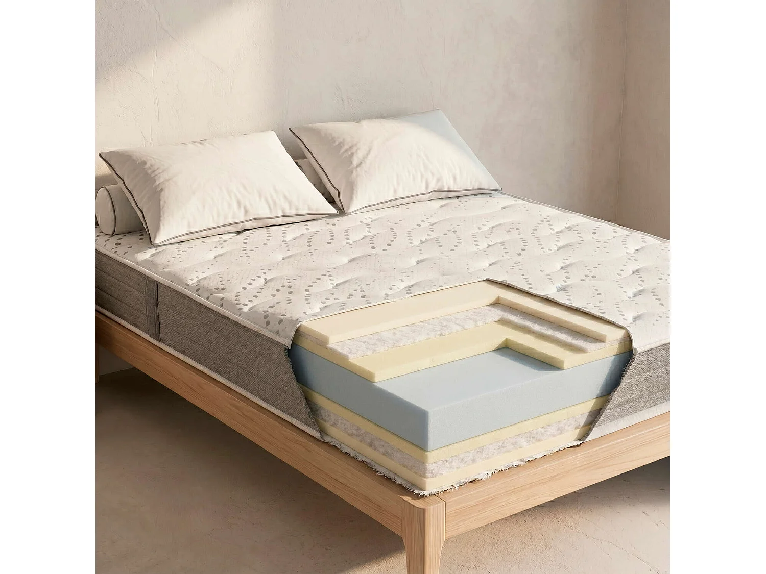Colchón de 160 x 200 cm de espuma HR y viscoelástica de 25 cm - ILIRIA de PIKOLIN