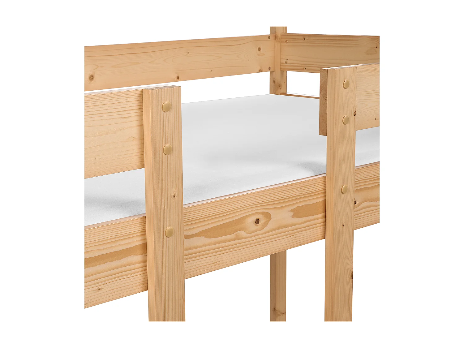 Łóżko piętrowe Domek Drewno sosnowe LABATUT 90 x 200 cm Jasnobrązowy