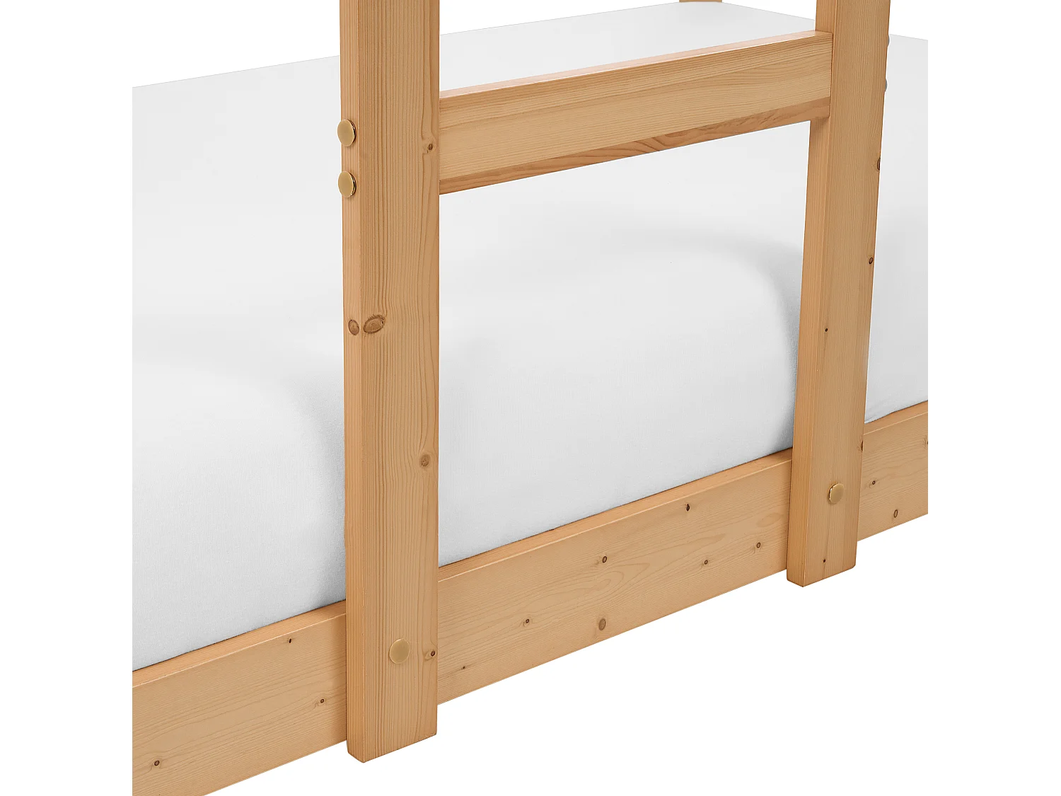 Łóżko piętrowe Domek Drewno sosnowe LABATUT 90 x 200 cm Jasnobrązowy