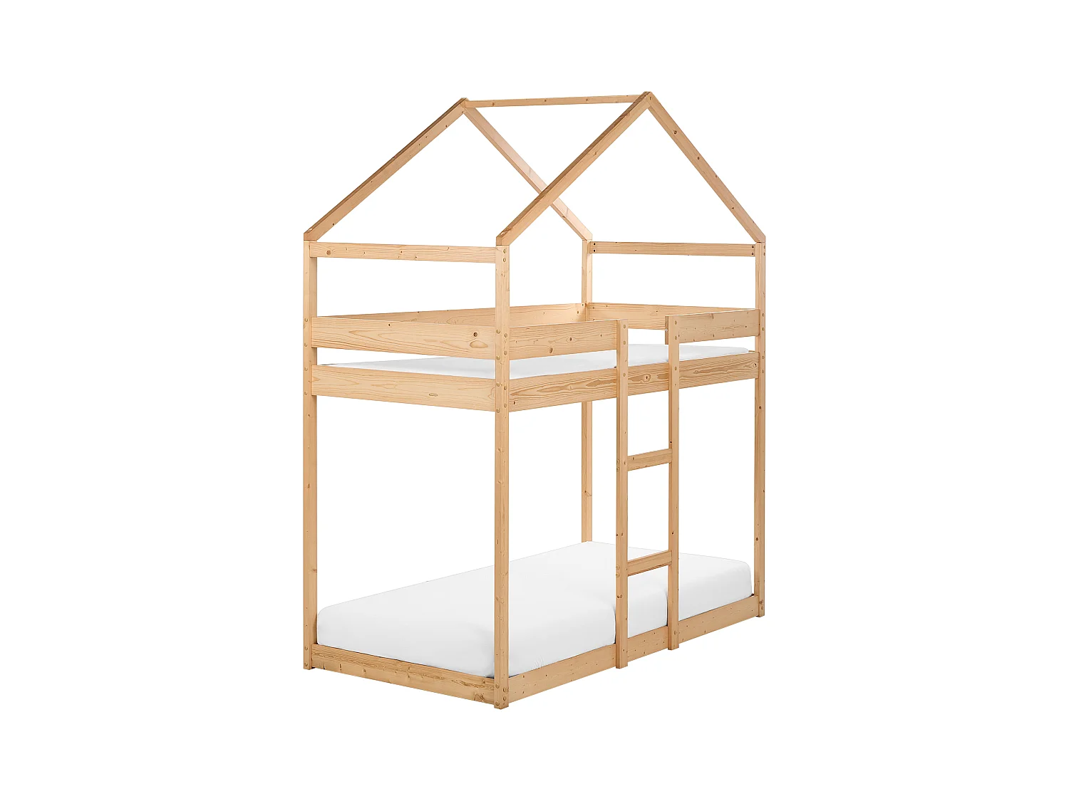 Lit superposé Maison Bois de pin LABATUT 90 x 200 cm Marron clair
