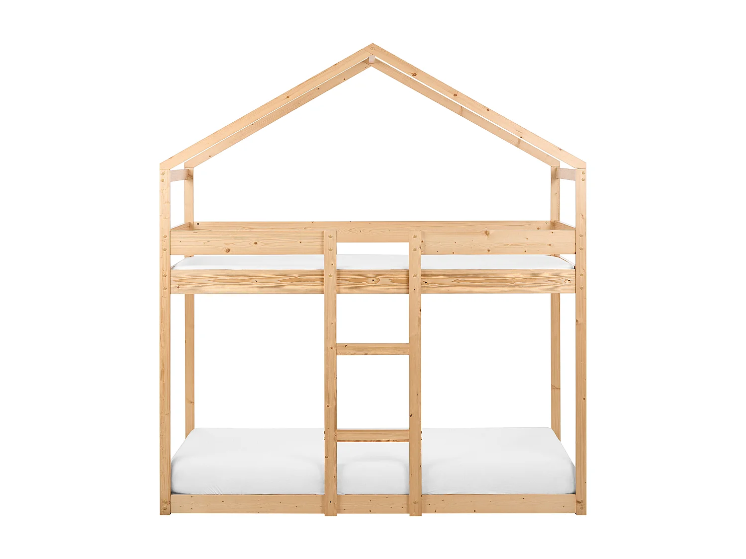 Lit superposé Maison Bois de pin LABATUT 90 x 200 cm Marron clair