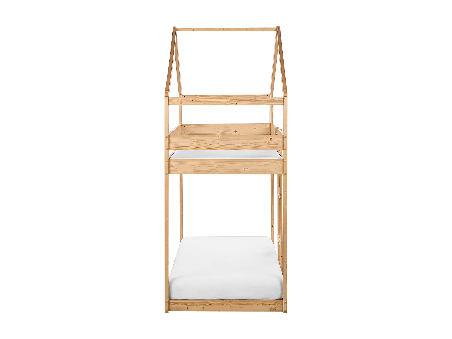 Lit superposé Maison Bois de pin LABATUT 90 x 200 cm Marron clair