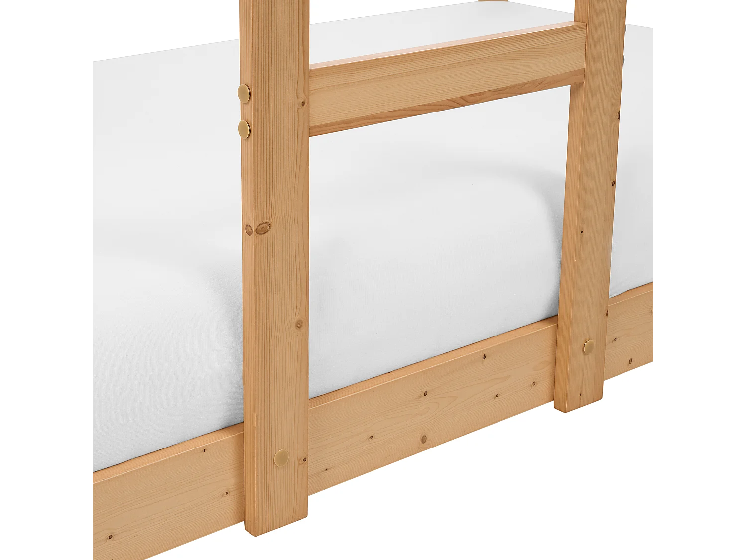 Łóżko piętrowe Domek Drewno sosnowe LABATUT 90 x 200 cm Jasnobrązowy