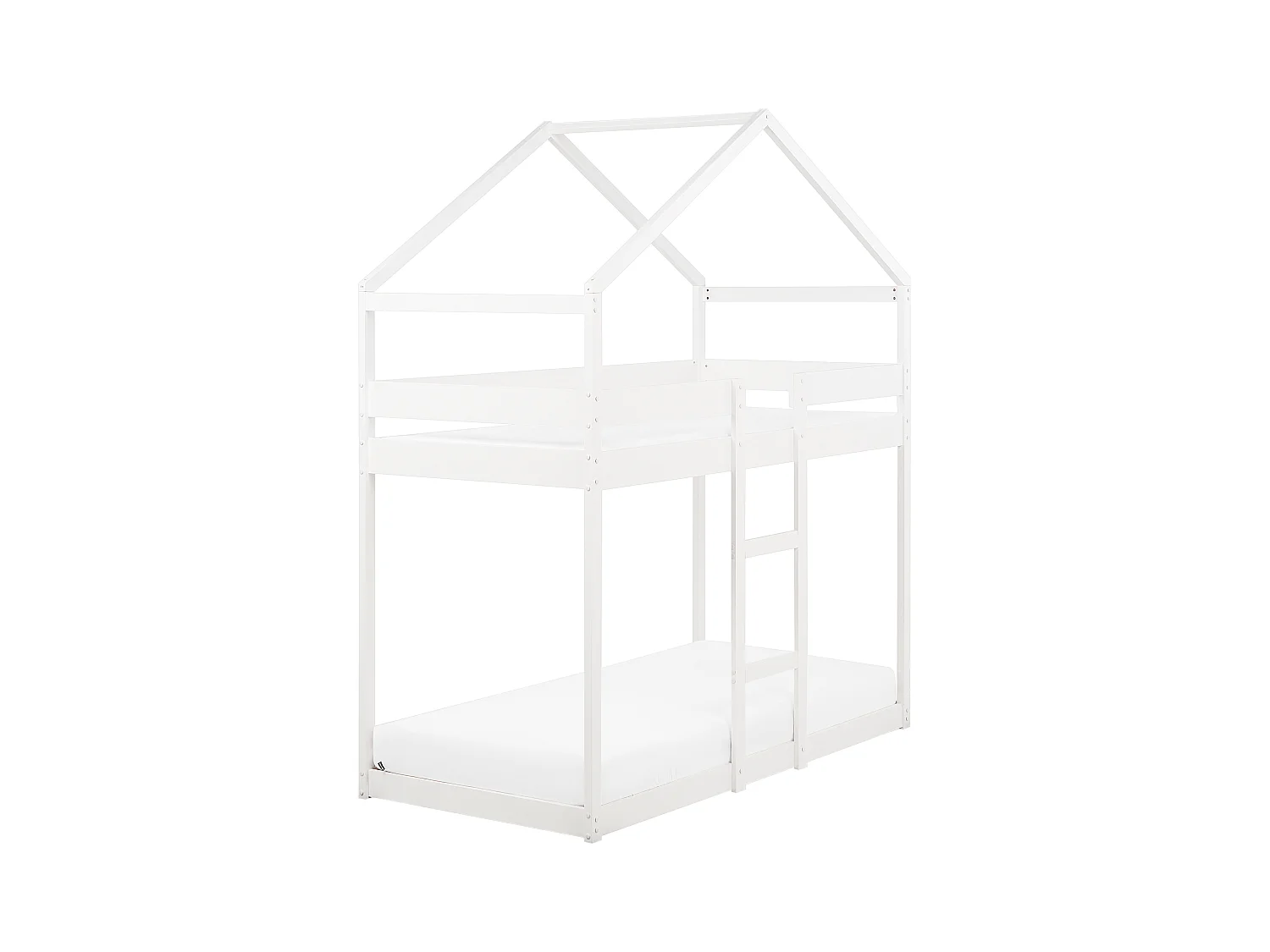 Lit superposé Maison Bois de pin LABATUT 90 x 200 cm Blanc