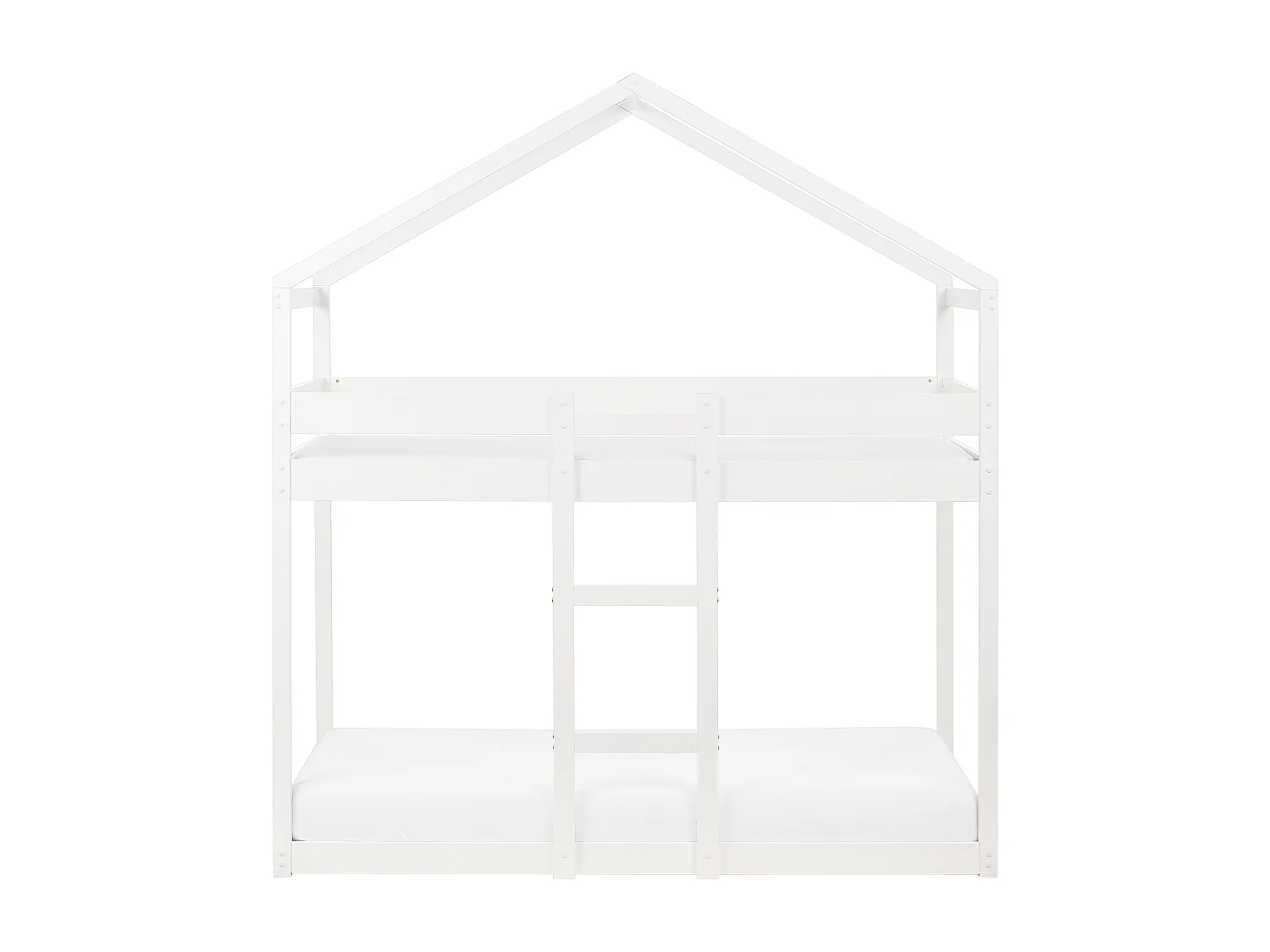 Lit superposé Maison Bois de pin LABATUT 90 x 200 cm Blanc