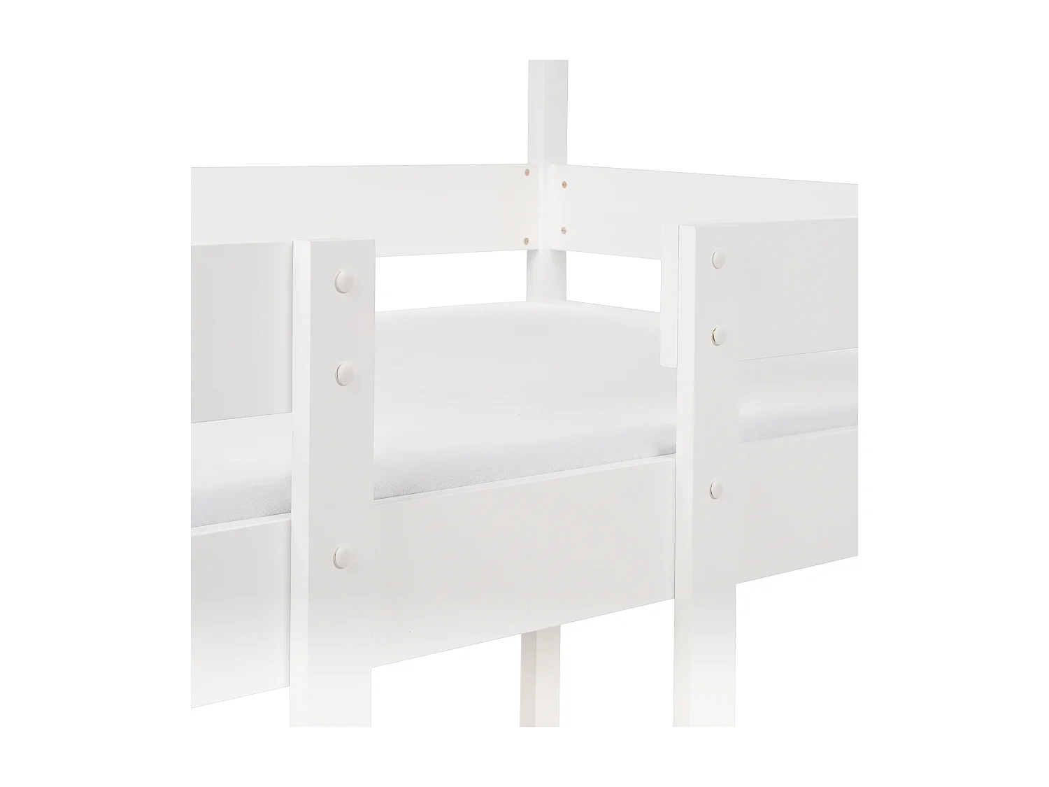 Lit superposé Maison Bois de pin LABATUT 90 x 200 cm Blanc