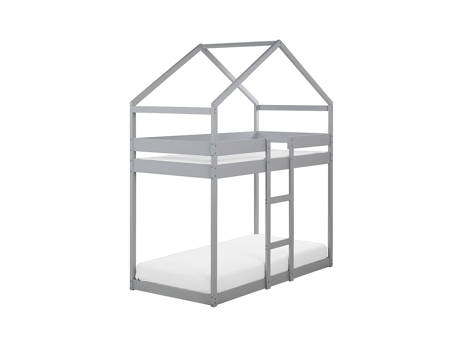 Lit superposé Maison Bois de pin LABATUT 90 x 200 cm Gris
