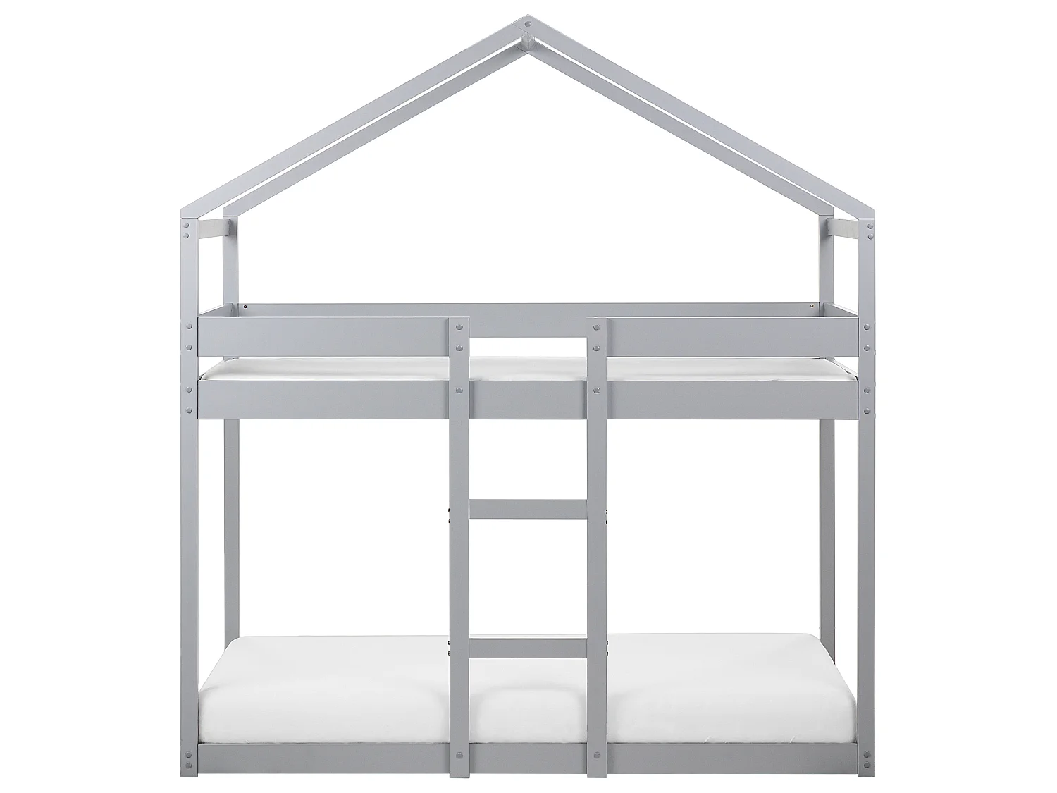 Bunk Bed House Pine Wood LABATUT 90 x 200 cm (EU Single) Grey