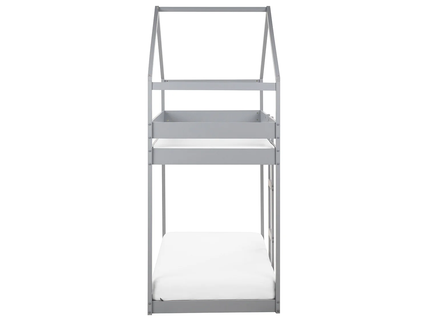 Bunk Bed House Pine Wood LABATUT 90 x 200 cm (EU Single) Grey