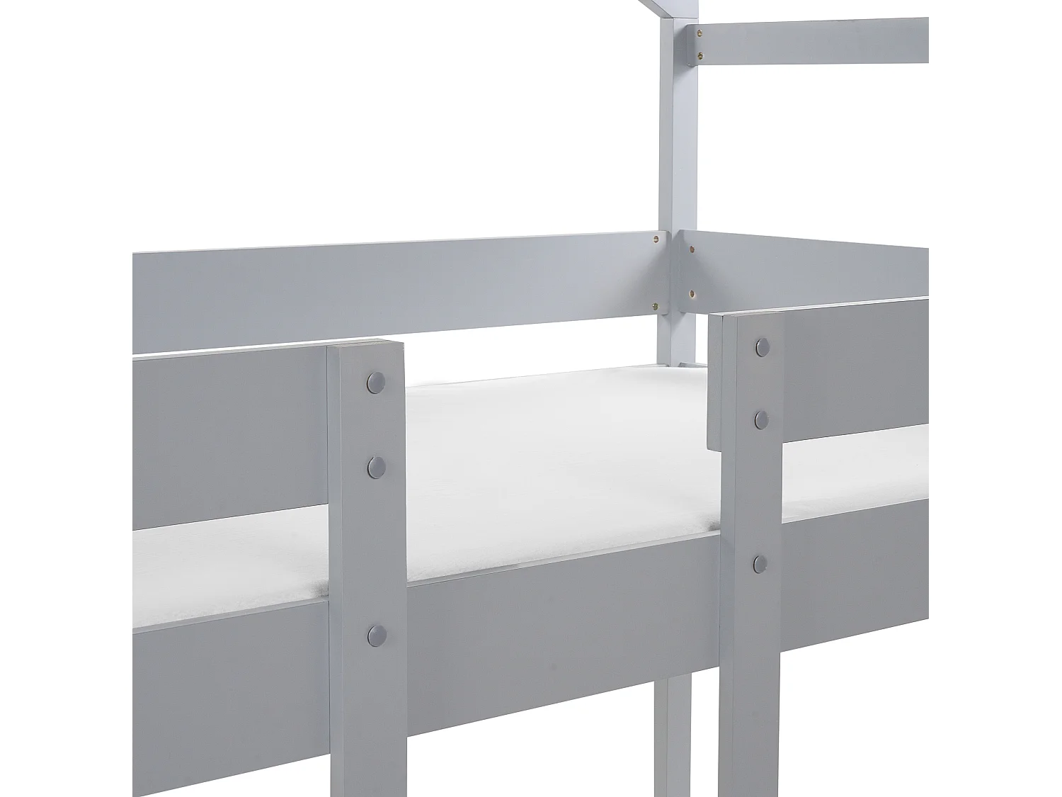 Bunk Bed House Pine Wood LABATUT 90 x 200 cm (EU Single) Grey