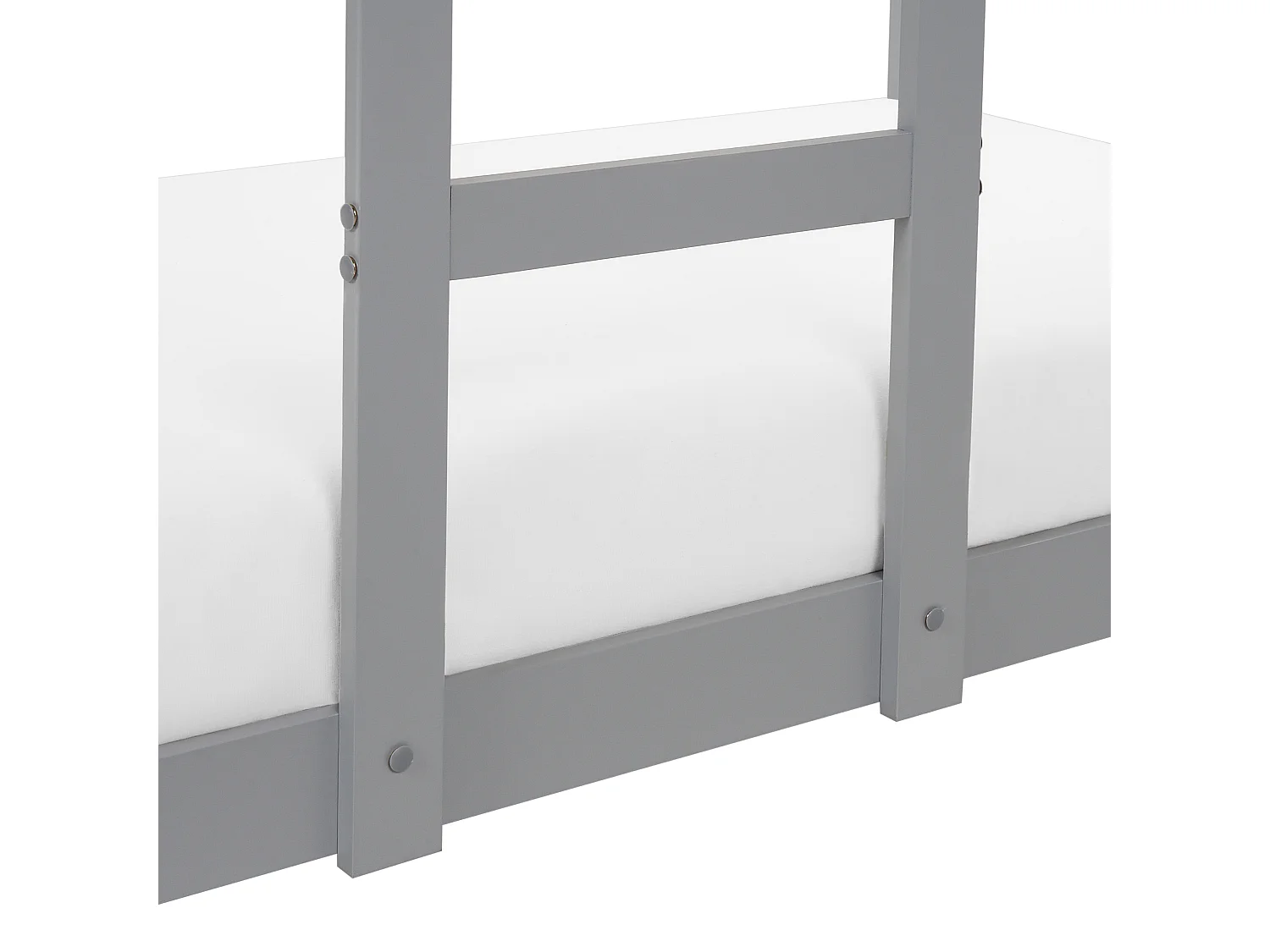Hochbett Haus Kiefernholz LABATUT 90 x 200 cm Grau