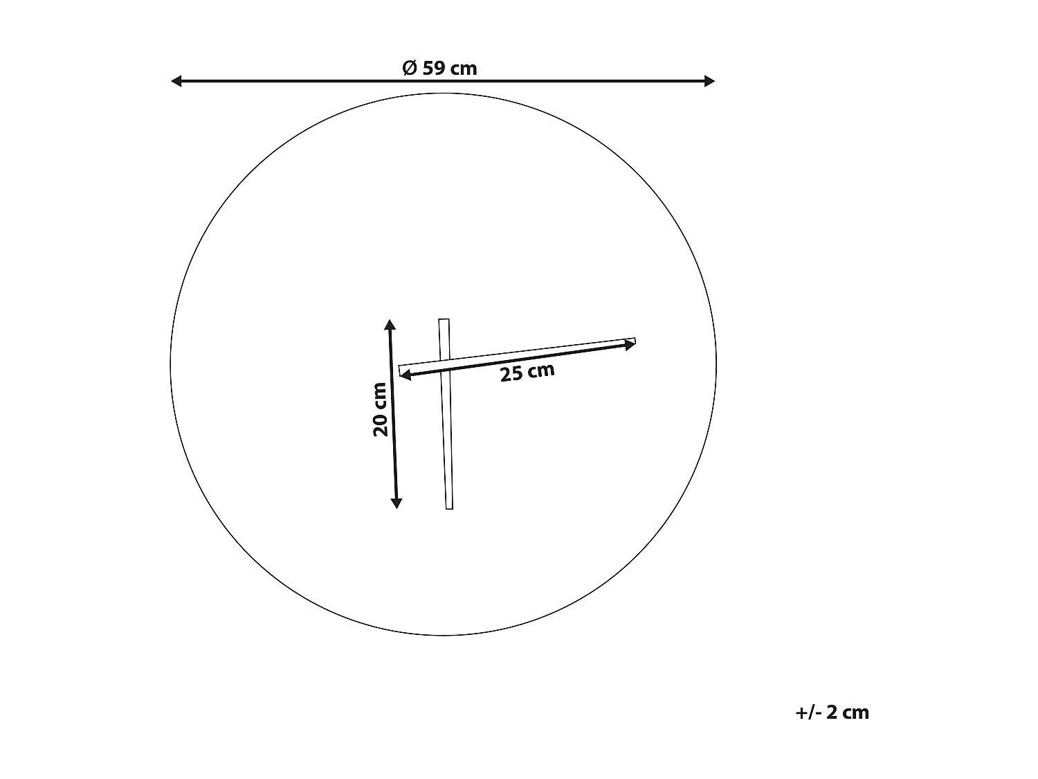 Horloge murale VAIGAI 59 cm Métal Doré