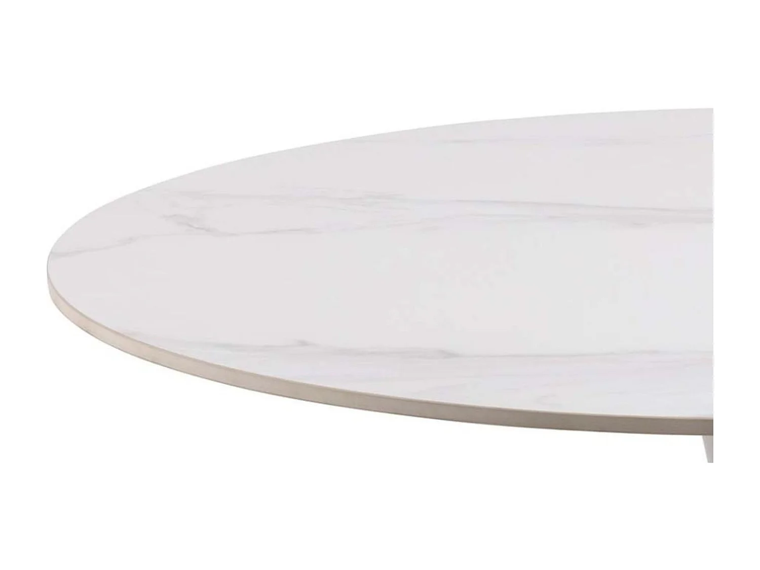 Table à manger ronde en céramique et pied tulipe en métal L90 - MARSA