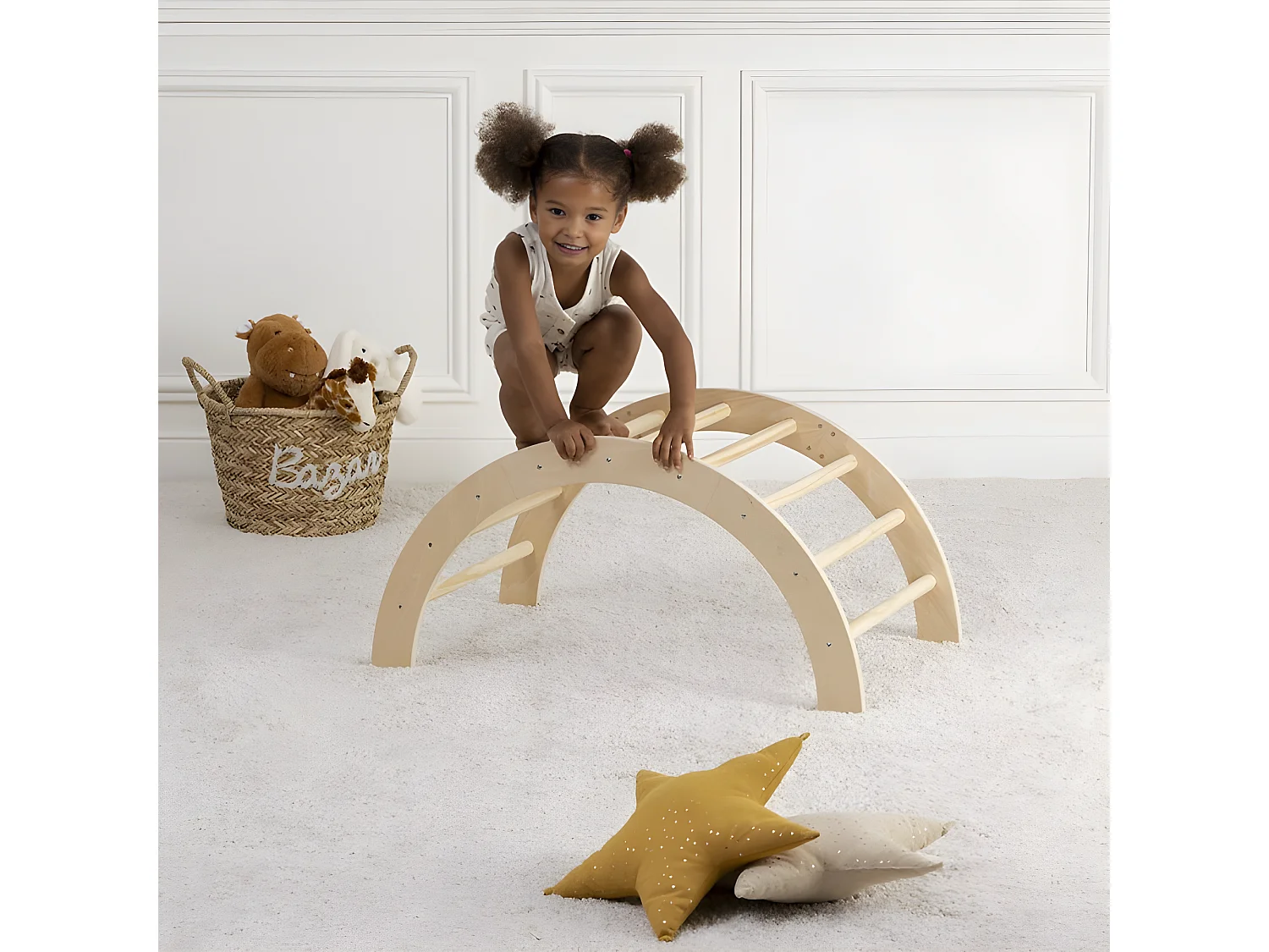 Arche d'escalade en bois marron 41x81x50 cm