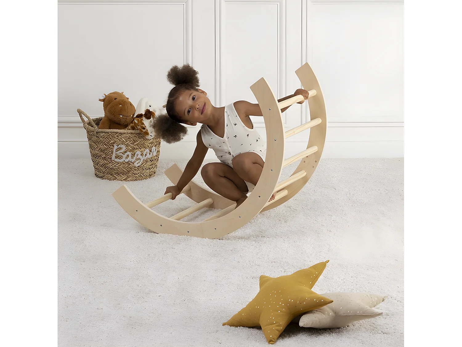 Arche d'escalade en bois marron 41x81x50 cm