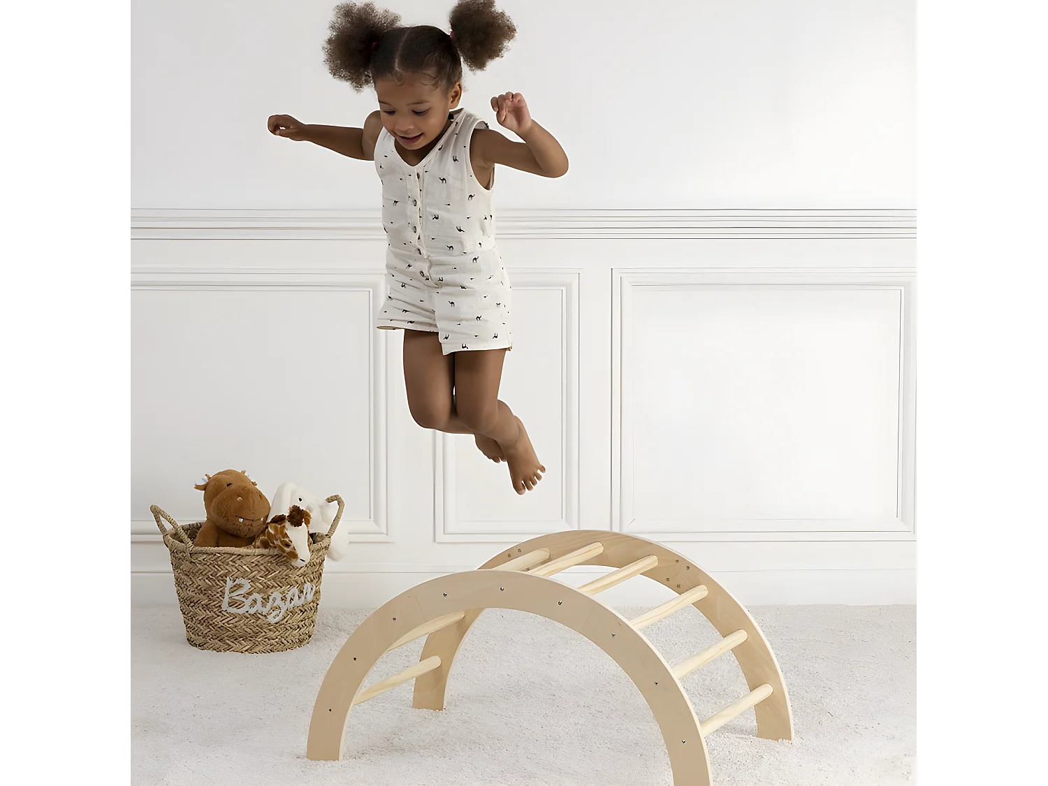 Arche d'escalade en bois marron 41x81x50 cm