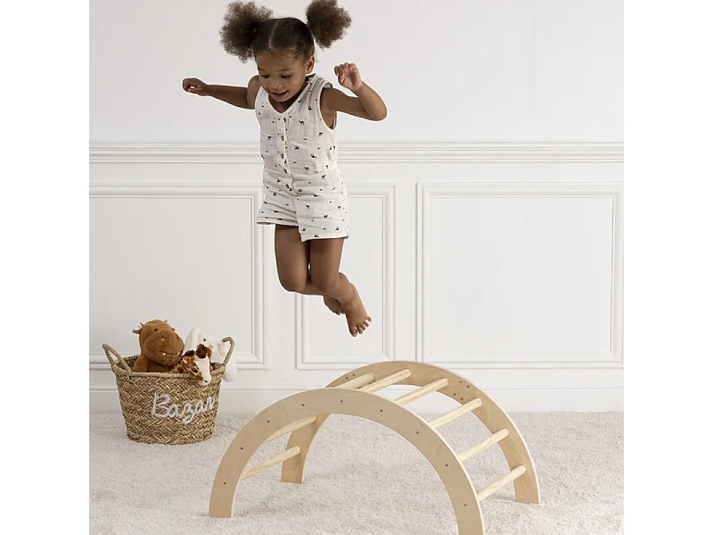 Arche d'escalade en bois marron 41x81x50 cm