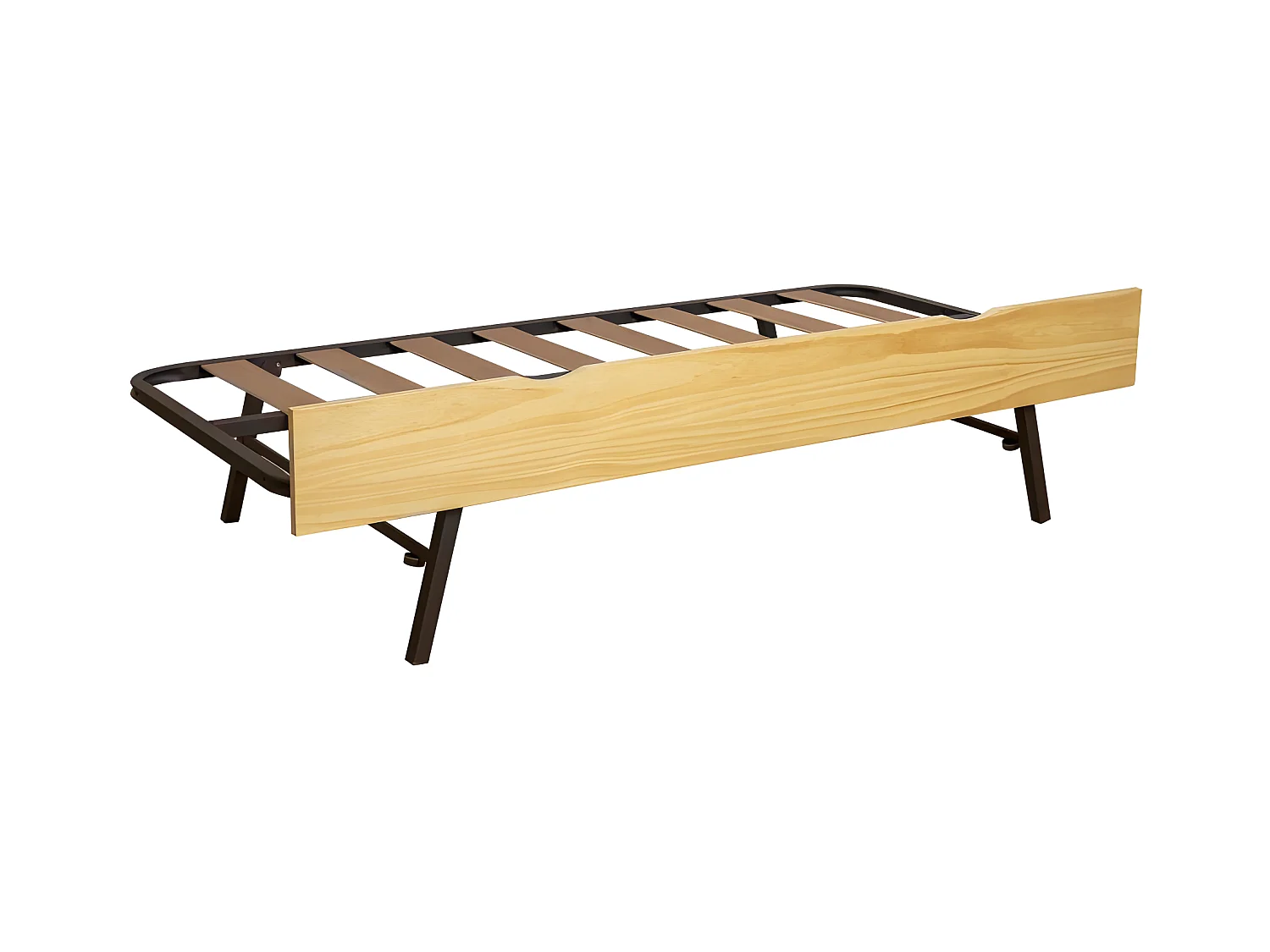 Lit pieds pliants en bois pin 90x190cm