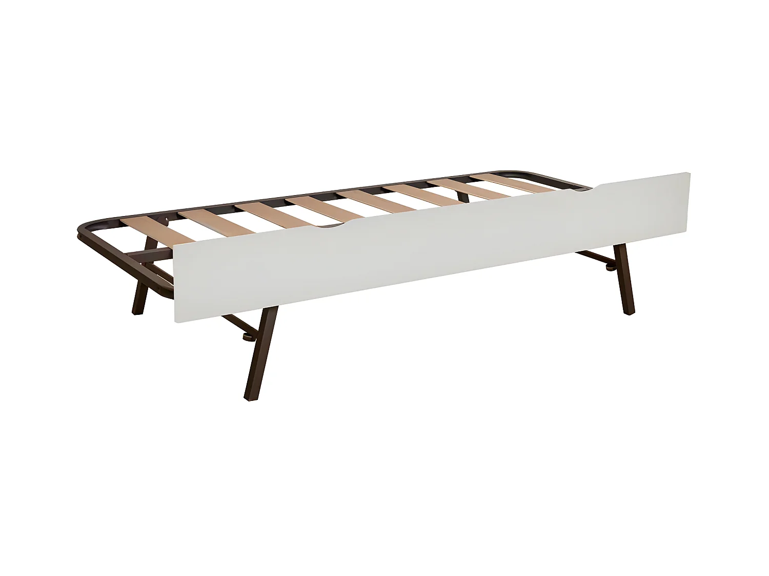 Lit pieds pliants en MDF blanc 90x190cm