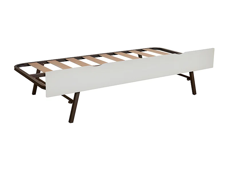 Cama extraível elevável MDF branco 90x180cm