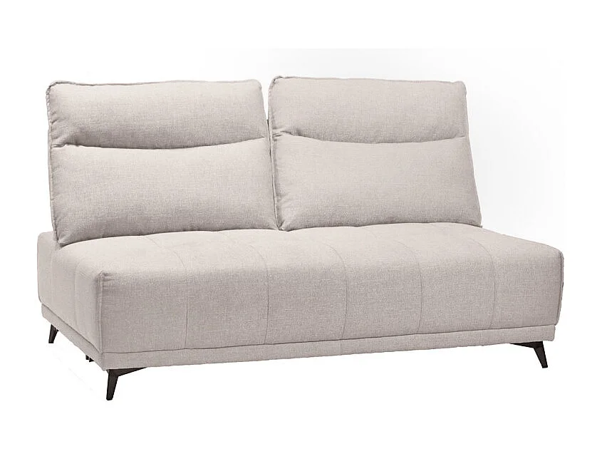 Chauffeuse double canapé modulable tissu beige dossier réglable - GINA