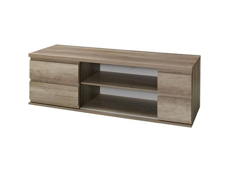 Meuble TV MIRO - 2 niches - Coloris chêne - 165 x 52 x 55 cm