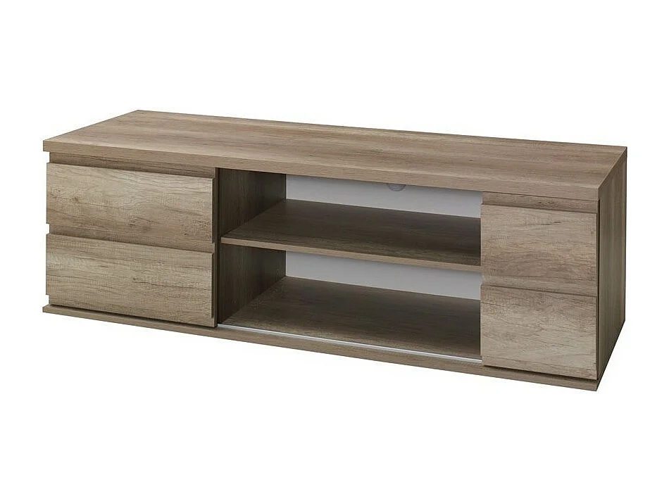 Meuble TV MIRO - 2 niches - Coloris chêne - 165 x 52 x 55 cm