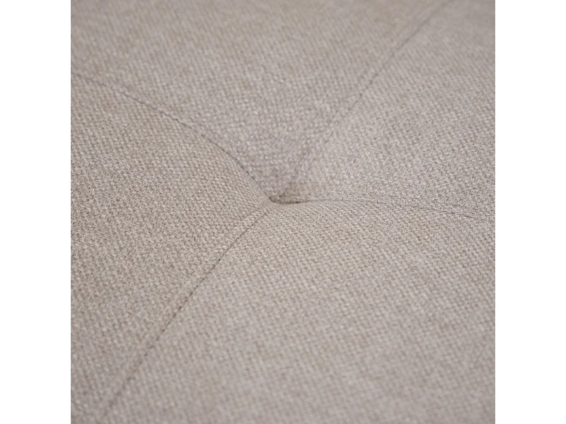 Pouf pour canapé modulable en tissu beige pieds gris anthracite - GINA