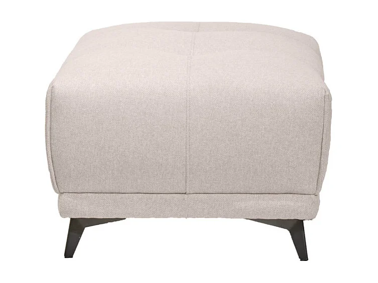 Pouf pour canapé modulable en tissu beige pieds gris anthracite - GINA