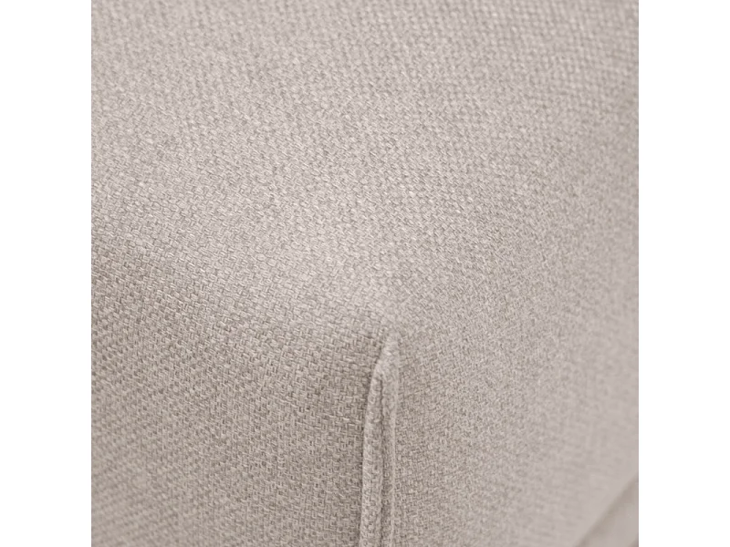 Pouf pour canapé modulable en tissu beige pieds gris anthracite - GINA