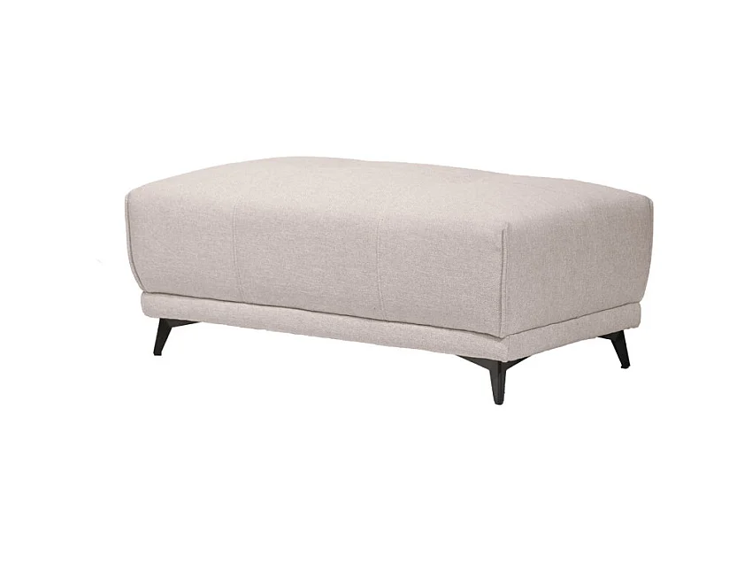 Pouf pour canapé modulable en tissu beige pieds gris anthracite - GINA