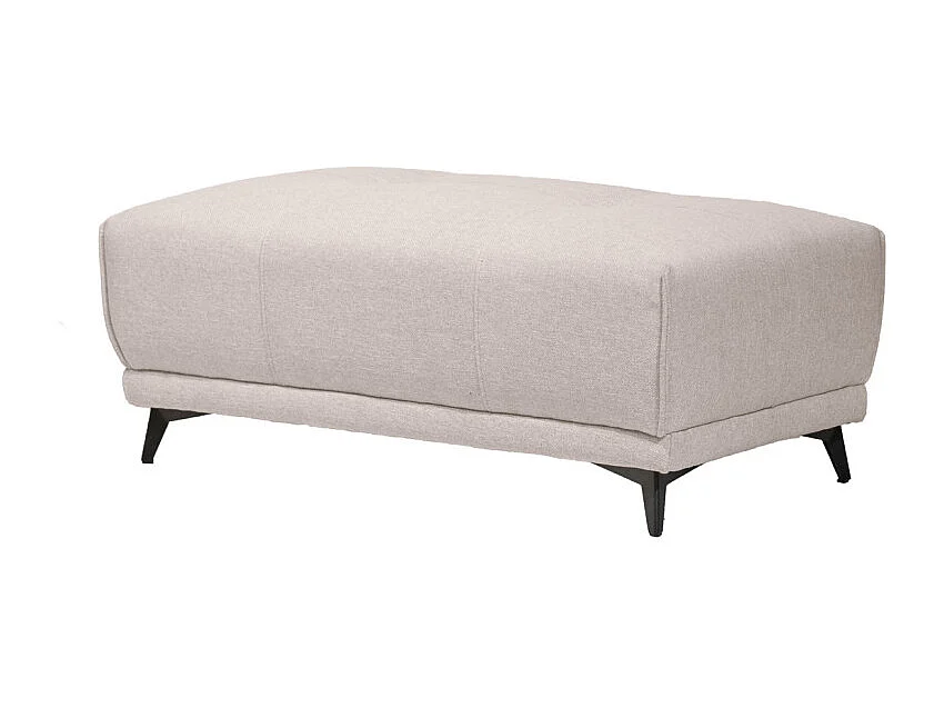 Pouf pour canapé modulable en tissu beige pieds gris anthracite - GINA