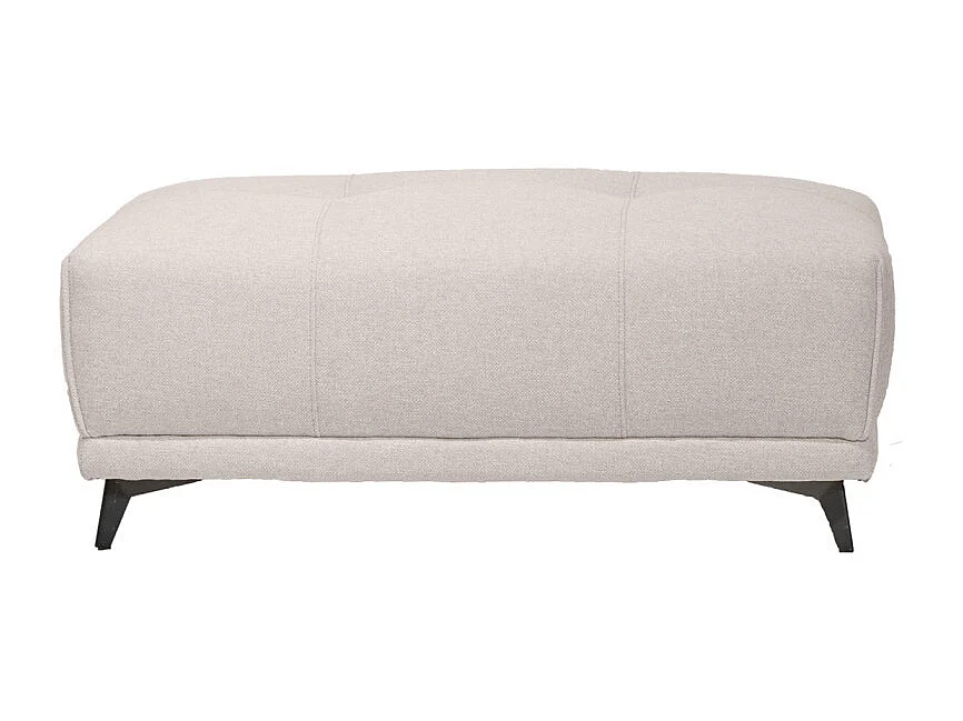 Pouf pour canapé modulable en tissu beige pieds gris anthracite - GINA