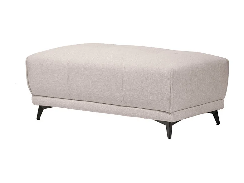 Pouf pour canapé modulable en tissu beige pieds gris anthracite - GINA